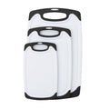 Set 3 Black White Durable PP Plastic Kitchen Cutting Boards Non-Slip Feet Eco-Friendly Juice Groove Cheese Chopping Kitchenware