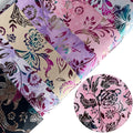 Retro Style Leatherette Laser Floral Pattern Design PU Faux Synthetic Leather Flower Printed Artificial Fabric for Bags Crafts