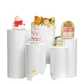 White Transparent Acrylic Cylinder Display Stands for Parties Wedding Birthday Celebrations Polished Plastic Exhibition