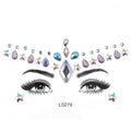 ZHONGLI Colourful Girls Beauty Gem Rave Temporary Tattoo Sticker with 1pc Paper Card and OPP Bag for Party Makeup