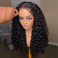 Deep Water Wave Kinky Curly 13*4 Full Lace Front Virgin Human Hair Wig Body Wave & Yaki Styles 12A Grade for Black Women