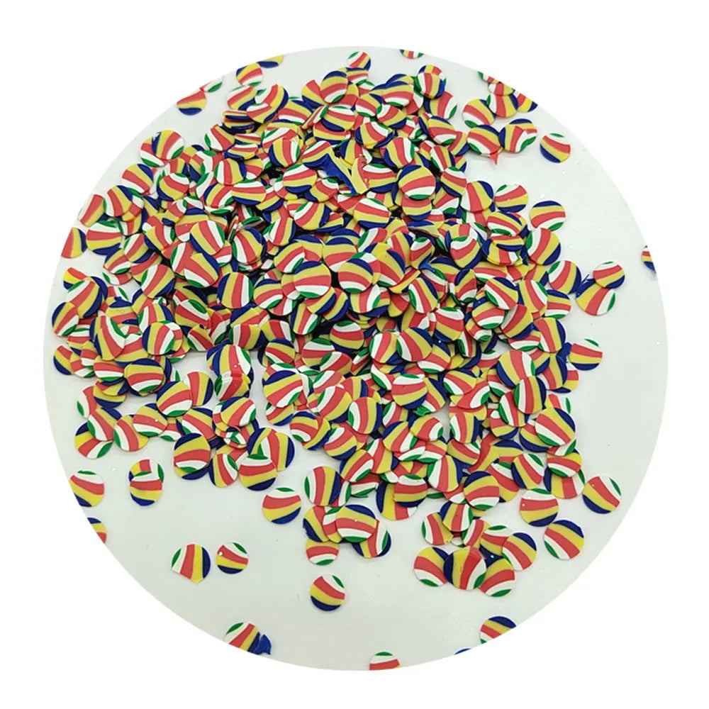 Rainbow Color Round Polymer Clay Slices Craft PVC Mini Craft Filler Shaker Card Making Accessories