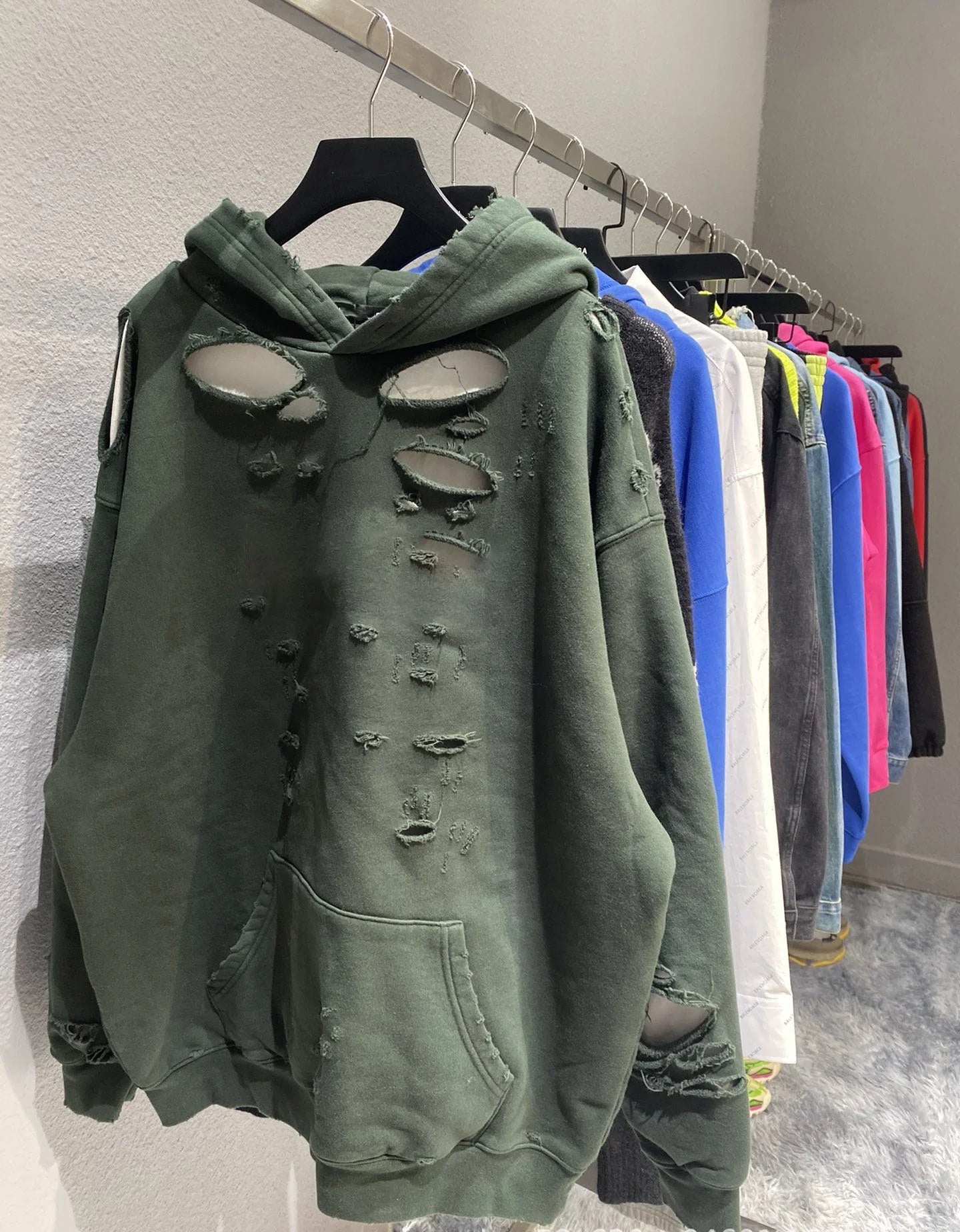 New Fashion Lebond Distressed Sun Faded Hoodie Cotton Heavyweight Acid Wash French Terry Hoodie