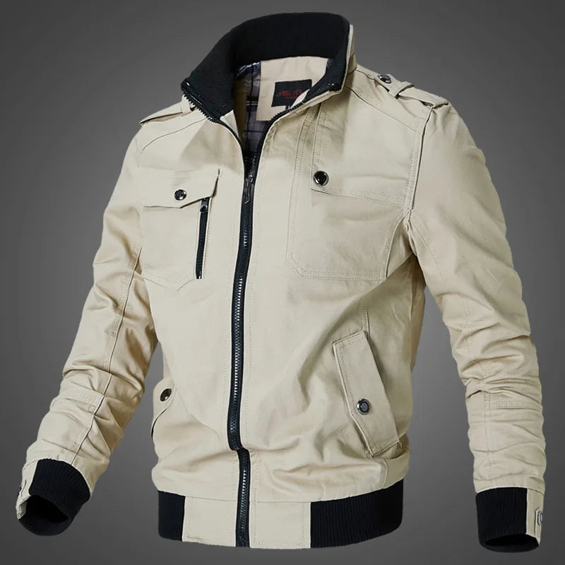 OEM Custom Design Sporty Men's Winter Windproof Jacket Plus Size Slim Stand Coat for Outdoor Casual Plus Size Big Jacket