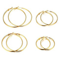 Fashion Geometric Women Earrings Delicate Gold Plated Stainless Steel Earrings Exaggerated High Polishing Large Hoop Earrings