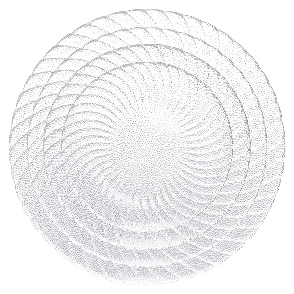 Eco-Friendly Transparent Round Clear Ribbed Glass for Charger Plate Bulk Wedding Tableware