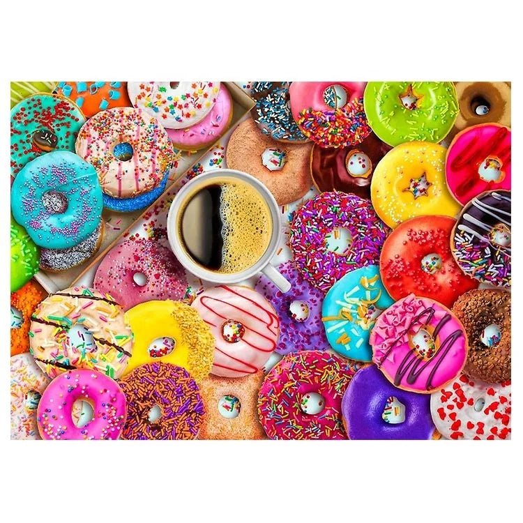 Ever Moment 5D DIY Diamond Painting Doughnut Coffee Full Square Drills Artwork Home Decoration ASF1232