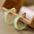 2022 Hot Sales New Color Korea Hetian Jade Hoop Earring C Shaped Earring for Female