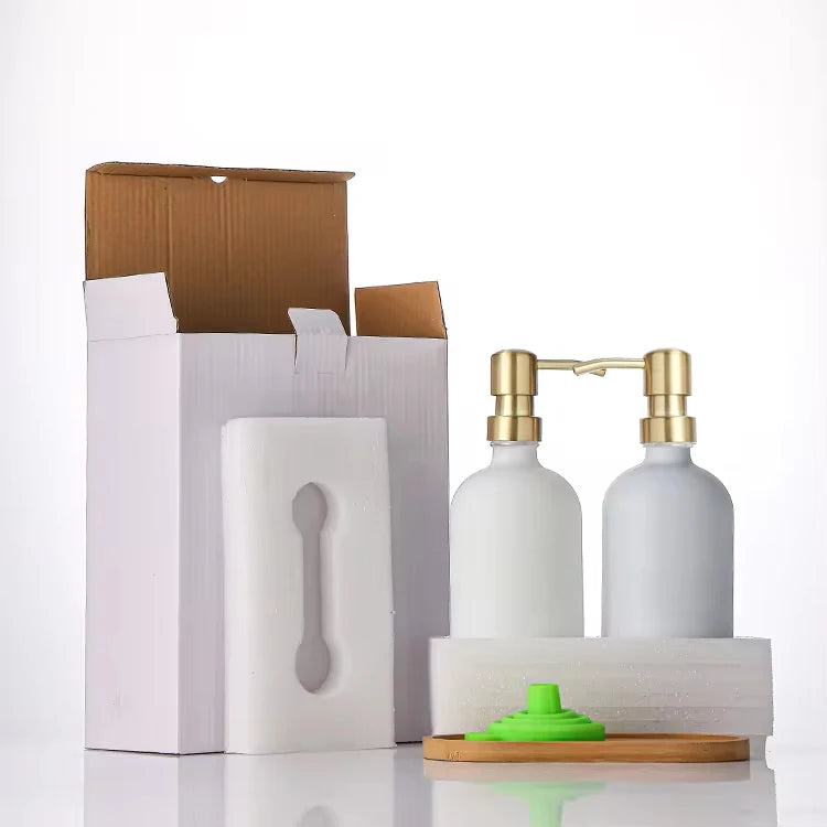 Best Price Soap Dispenser Glass Bottle for Kitchen with Stainless Steel Pump Customized Package Available Lotion Dispenser
