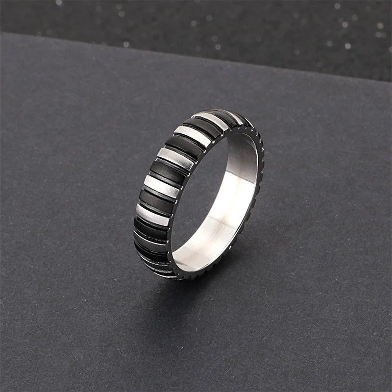 KALEN 2019 Colorful Stainless Steel Threaded Ring Men