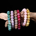 SC Wholesale 10mm Natural Stone Beaded Bracelets Rose Quartz Bracelets Women Colorful Popping Crystal Beads Bracelet for Girls