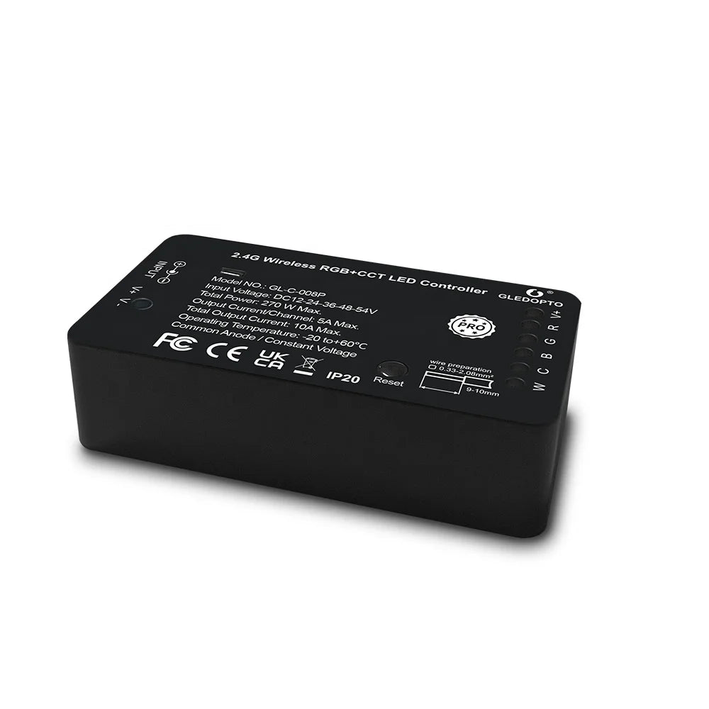 12-24V DC Zigbee Rgb Led Controller Wireless Programmable Led Light Controller for Rgbcct Led Strip Light