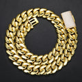 High Quality Party Jewelry Cuban Chain Wholesale Filled Brass 14K 18K Gold Plated Choker Miami Cuban Chain Necklace