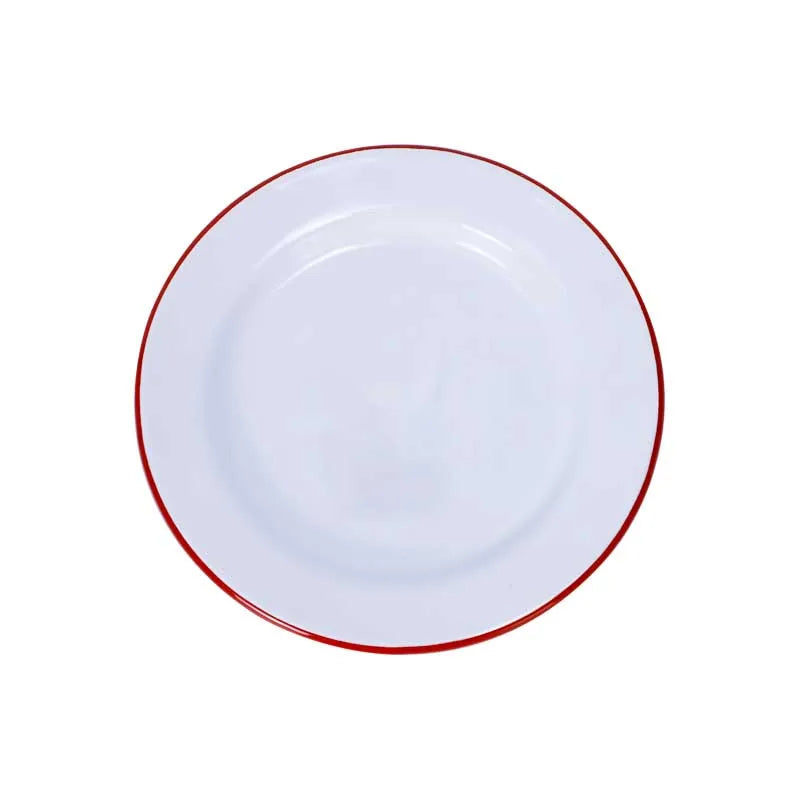Thickened Pure White Enamel Plate Steak Old Western Dim Sum Flat Plate Can Be Customized 18 / 20 /22/ 24 / 26 cm