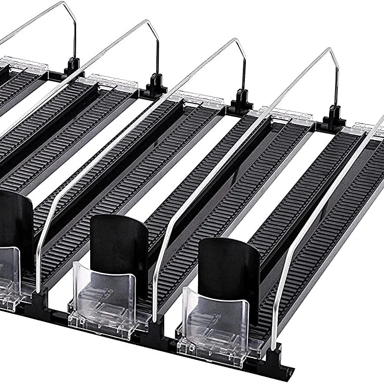 Hookei Display OEM Automatic Spring Loaded Bottle Drink Display Trays Shelf Pusher for Goods