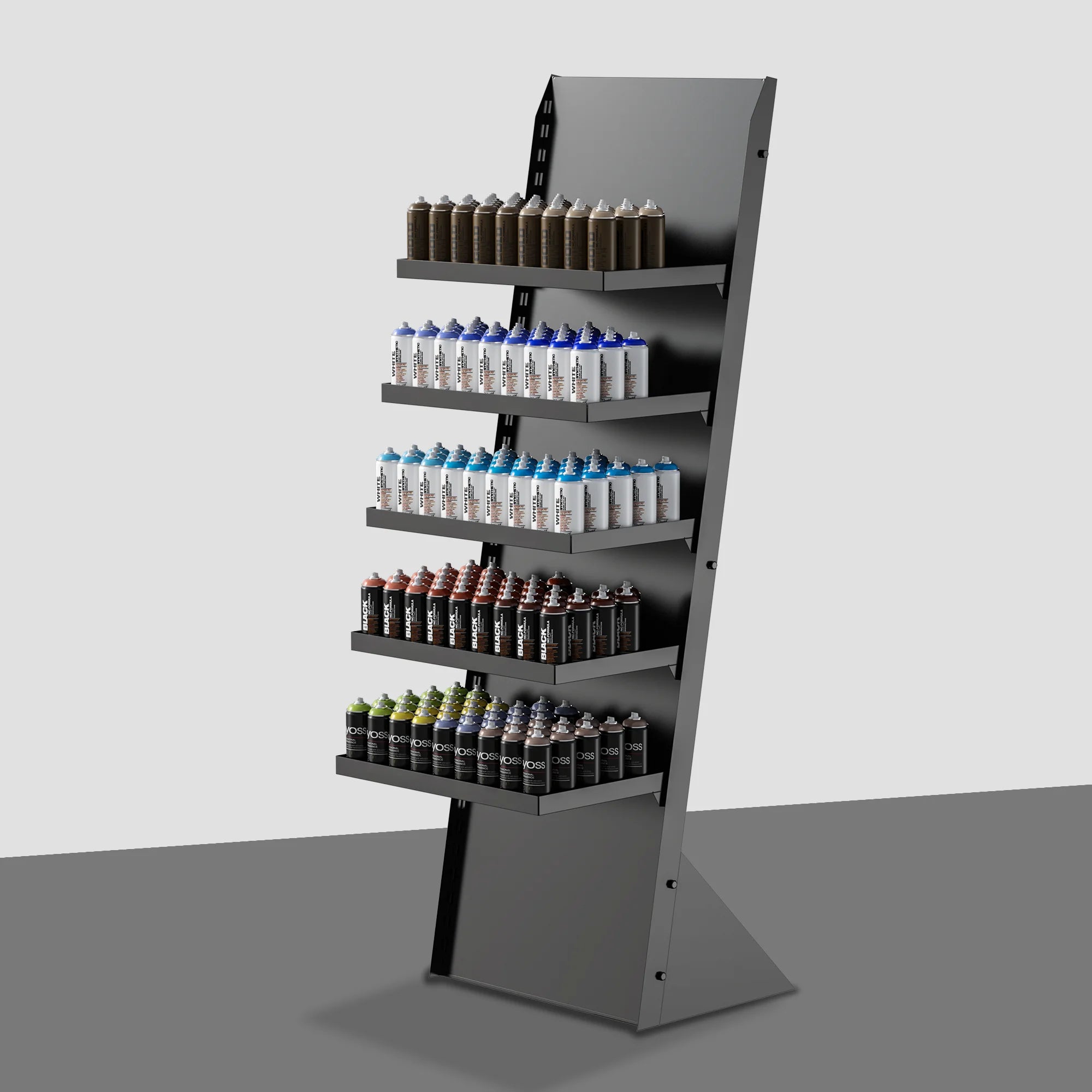 Spray Paint Bottle Display Rack Metal Vertical Display Rack Adjustable Height Retail Store Display Rack Supermarket Shelf