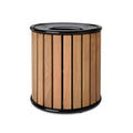 Outdoor Big Wpc Wood Garbage Receptacle Trash Can Outside Garden Street Powder Coating Wooden Recycle Waste Bin Public Dust Bin