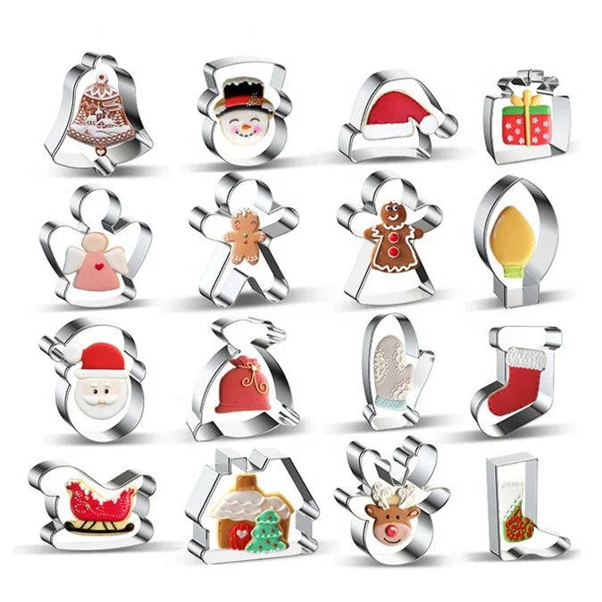Stainless Steel Single Reindeer Head Biscuit Mold Cartoon Design Christmas Cutter for Baking Cake Fondant Cutting for Sandwiches