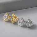 Laodun INS Hot Selling Women Girl Stud Earring Elegant Classic Simple Gemstone Flower Design Zircon Earring