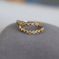 Gold Plated 925 Sterling Silver Colored Crystal Cz Finger Rings Open Adjustable S925 Silver Colored Zircon Rings