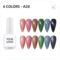JTING Global Hot Fashion Wholesale Organic Cheap Color Soak Off Uv Gel Nail Polish 6colors Free Sample Design Bottles