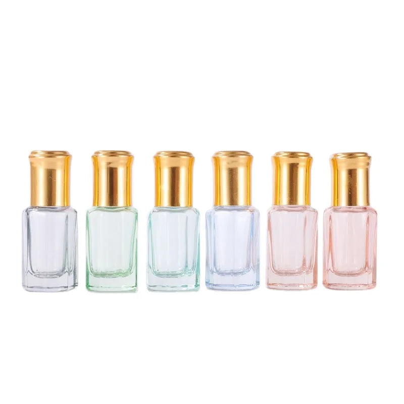 Arabian Arabic Luxury 3 ml 6ml 9ml 12ml Simple Oud Perfume Oils Attar Bottle With Glass / Plastic Stick and Golden Screw Cap