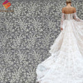 Silver-Spraying Glitter French Dantel Lace Fabric With Sequins for Wedding Dress Fabric Glitter Tulle Chantilly Bridal Lace
