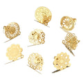 10Pcs Fashion Stainless Steel Hollow Out Flower Type Stud Earrings for DIY Jewelry Making Hypoallergenic Accessories Bulk