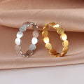 Minimalist Geometric Round Rings for Women Stainless Steel Finger Rings Wedding Engagement Jewelry Gift