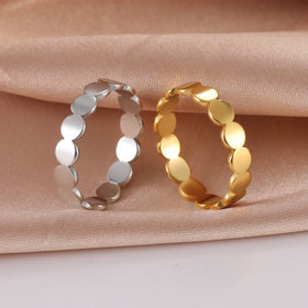 Minimalist Geometric Round Rings for Women Stainless Steel Finger Rings Wedding Engagement Jewelry Gift