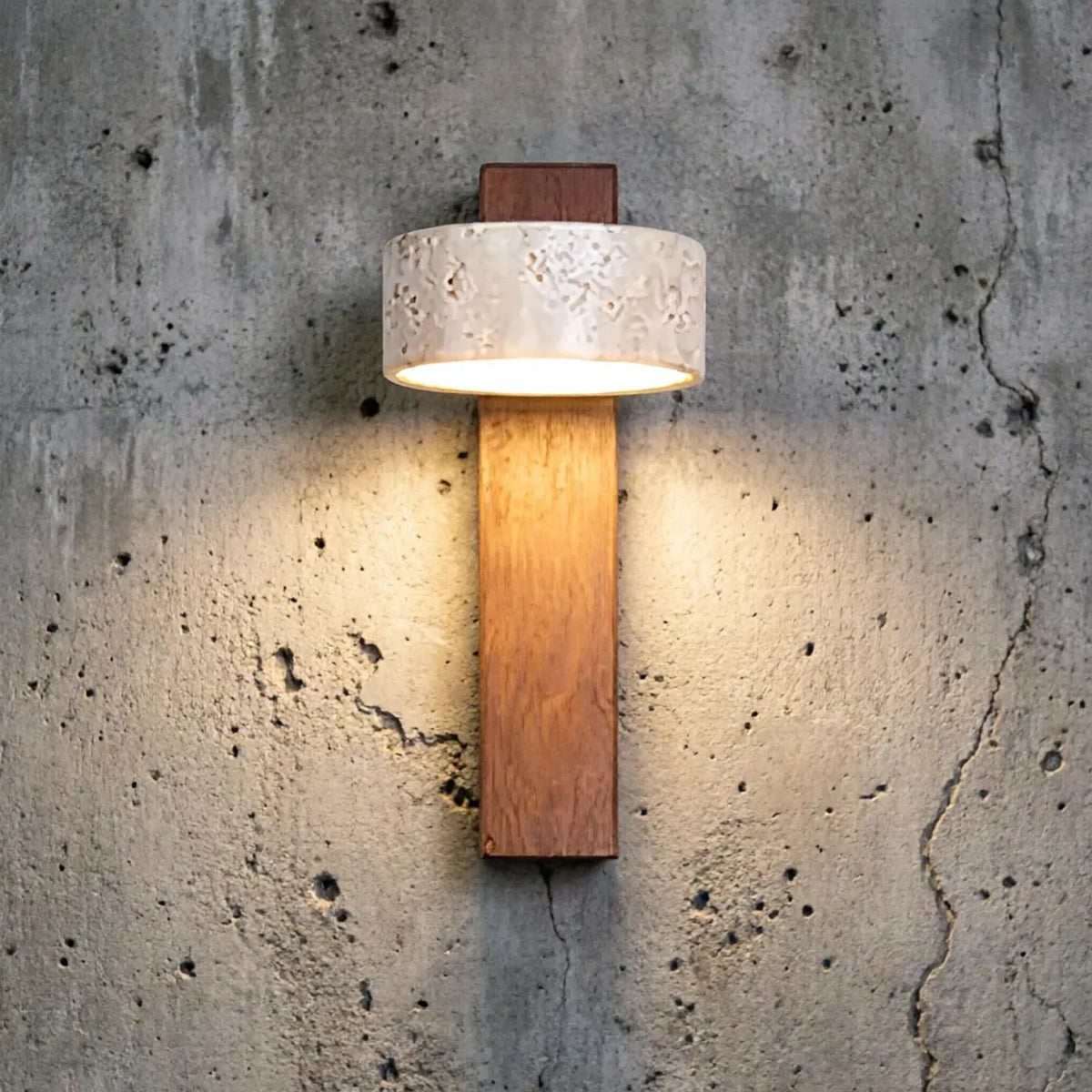 Wabi Sabi Travertine Bedside Wall Lamp Led Rotatable Foyer Bedroom Apartment Hotel Nordic Yellow Stone Decor Sconce MegaBDM