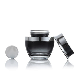 New Luxury Black Glass Cream Jar Empty 50g Face Cream Jar Matte Black square Cosmetic Jar