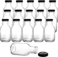 8 oz Hot Sauce Bottles with Leak Proof Screw Caps Wide Mouth Glass Bottles with Lids for Milk Beverages Oil Salad Dressing