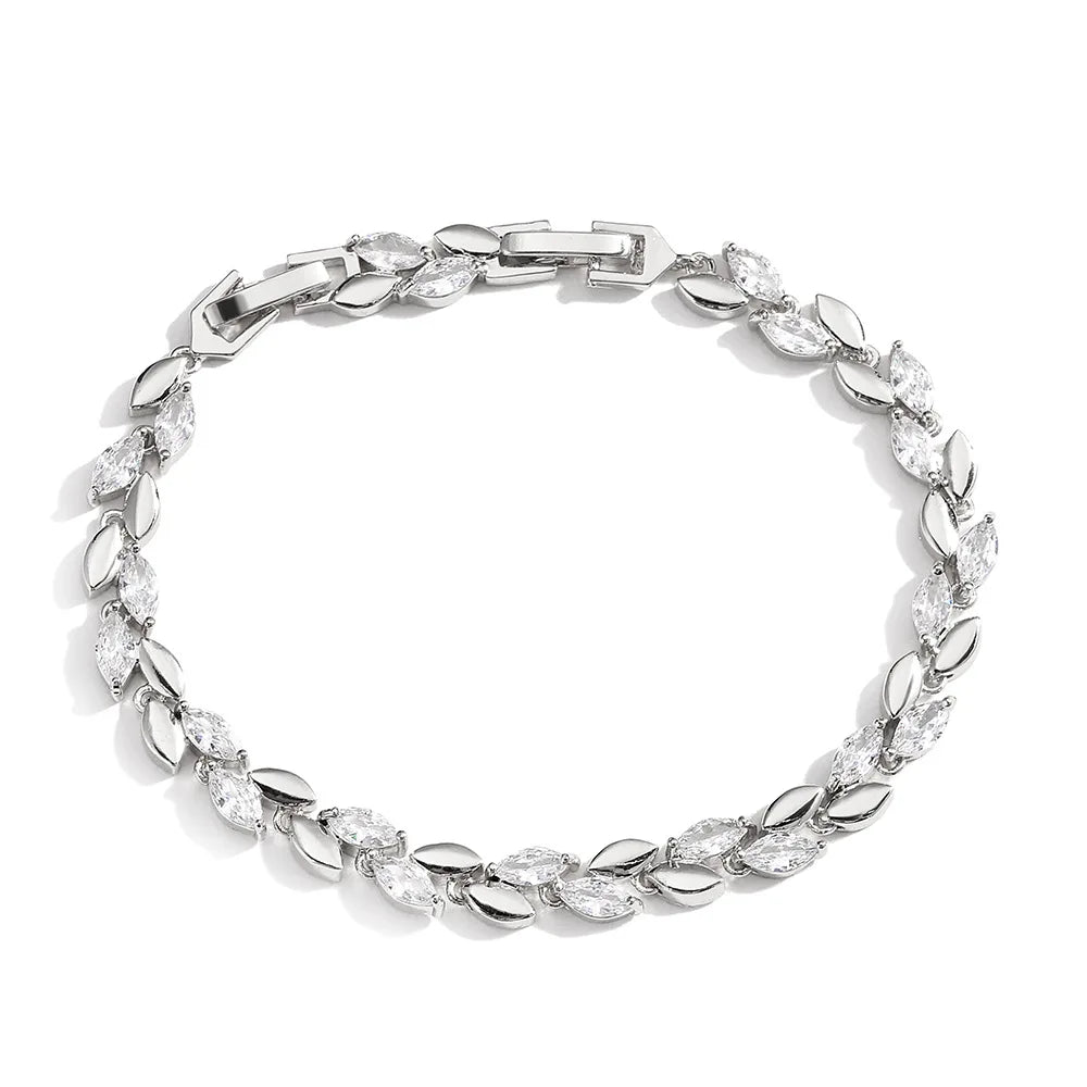 AAA Horse Eye Zircon Bracelet Female Fine Jewelry Fashion Clip Silver Bracelets for Girls Wedding Jewelry