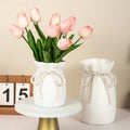 Manufacturer Wholesale Small Desktop Tulip Artificial Flower Decoration One-Piece Blow Molding Ceramic Plastic Vase