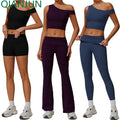 Custom High Waist Flare Pants Women's Quick Dry Fitness Yoga Set Sports Workout Set for Women