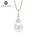 Hot Sell Natural Round Shape 925 Silver Pearl Necklace 9-10mm Freshwater Classic Simple Pearl Necklace for Women