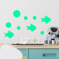 PVC Printed Glow Sticker Low Price Customized Fish Design Home Decor For Kitchen Living Room Wall Decal
