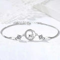Women's Fashion Elk Bracelet 925 Sterling Silver Round Disc CZ Diamond Zircon Trendy Style Christmas Gift Women Girls Parties