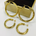 New Fashion French Classic Vintage Hip-hop 18K Gold Plating Stainless Steel Hoop Earring Women