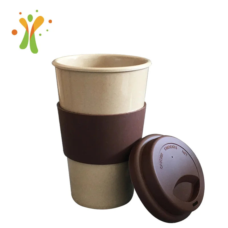 Dinnerware Sets Biodegradable Rice Husk Coffee Cup Bamboo Mugs Home and Office Use