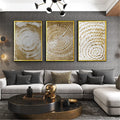 Abstract Annual Rings Gold Foil Canvas Home Wall Hangings Decor Unframed Poster
