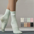 2026 Calcetines De Mujer Non Slip Solid Crew Manufacturer Barre Pink Logo Women Grips Pastel Pilates Socks