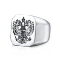 OLAN Fashion Jewelry Customized Wholesale Simple Masonic Double Headed Eagle Stainless Steel Rings for Men