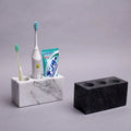 Household Hotel Bathroom Natural Marble Stone Toothbrush Holder Resin With Cup