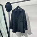 Boutique Wholesale 2025 Autumn New Fashion Lapel Retro Tassel Splicing Long Sleeved Loose Slimming Women's Shirt MegaBDM