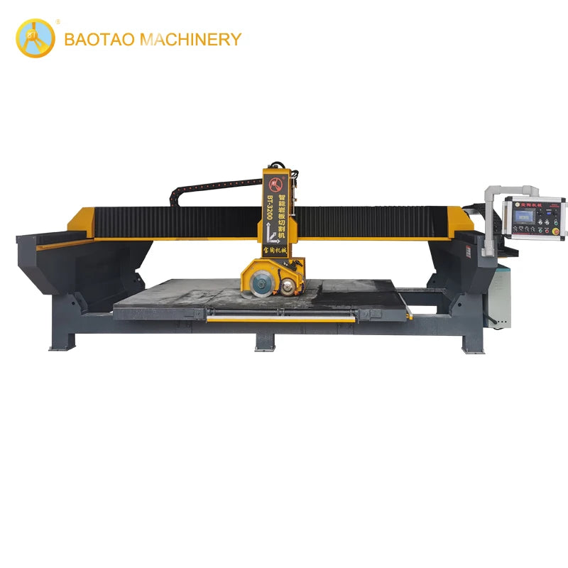 Baotao Machinery 3 Axis Infrared Bridge Saw Big Sintered Stone Cutting Machine CNC System Software for Quartz Core Motor Gear