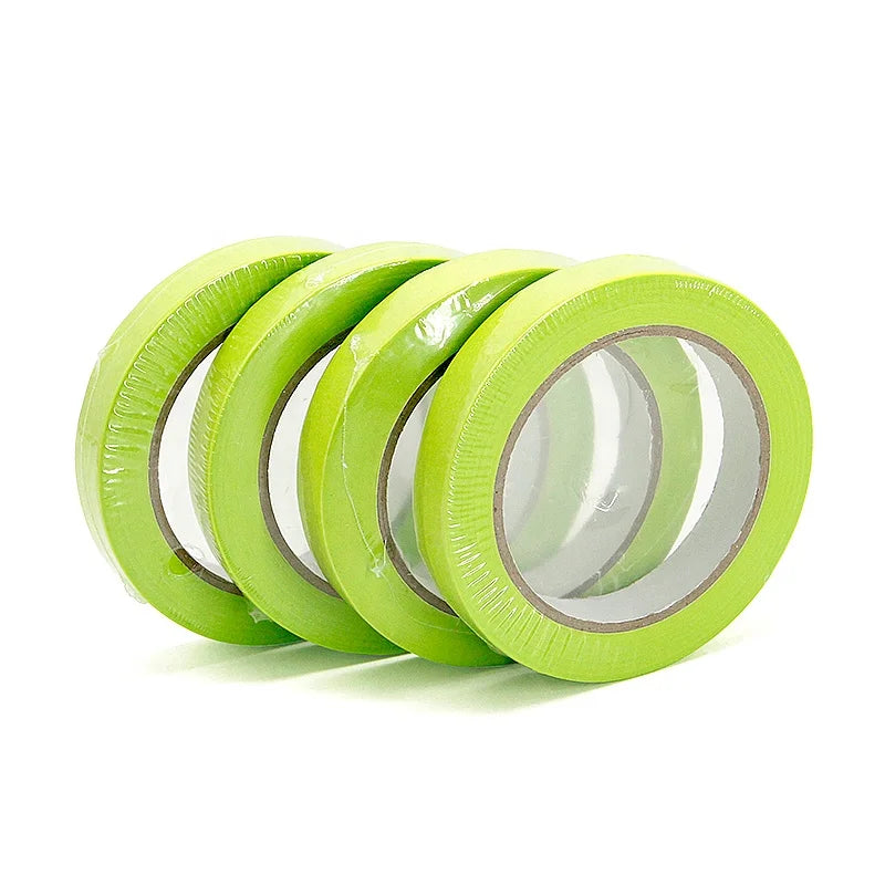 Painting Masking Tape Manufacturer Green Color Home Decoration Yellow Paper Washi Tape for Automotive Painting