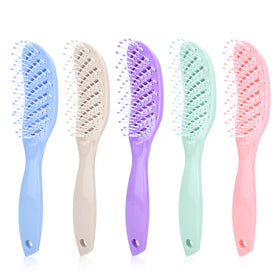 Hot Selling Curly Scalp Massage Detangling Hair Brush Custom Logo Hollow Comb Plastic Hair Extension Brush