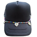 Custom Summer New Arrival Cap Chain Jewelry Bead Trucker Hat Pearl Bow Bowknot Charm Accessory